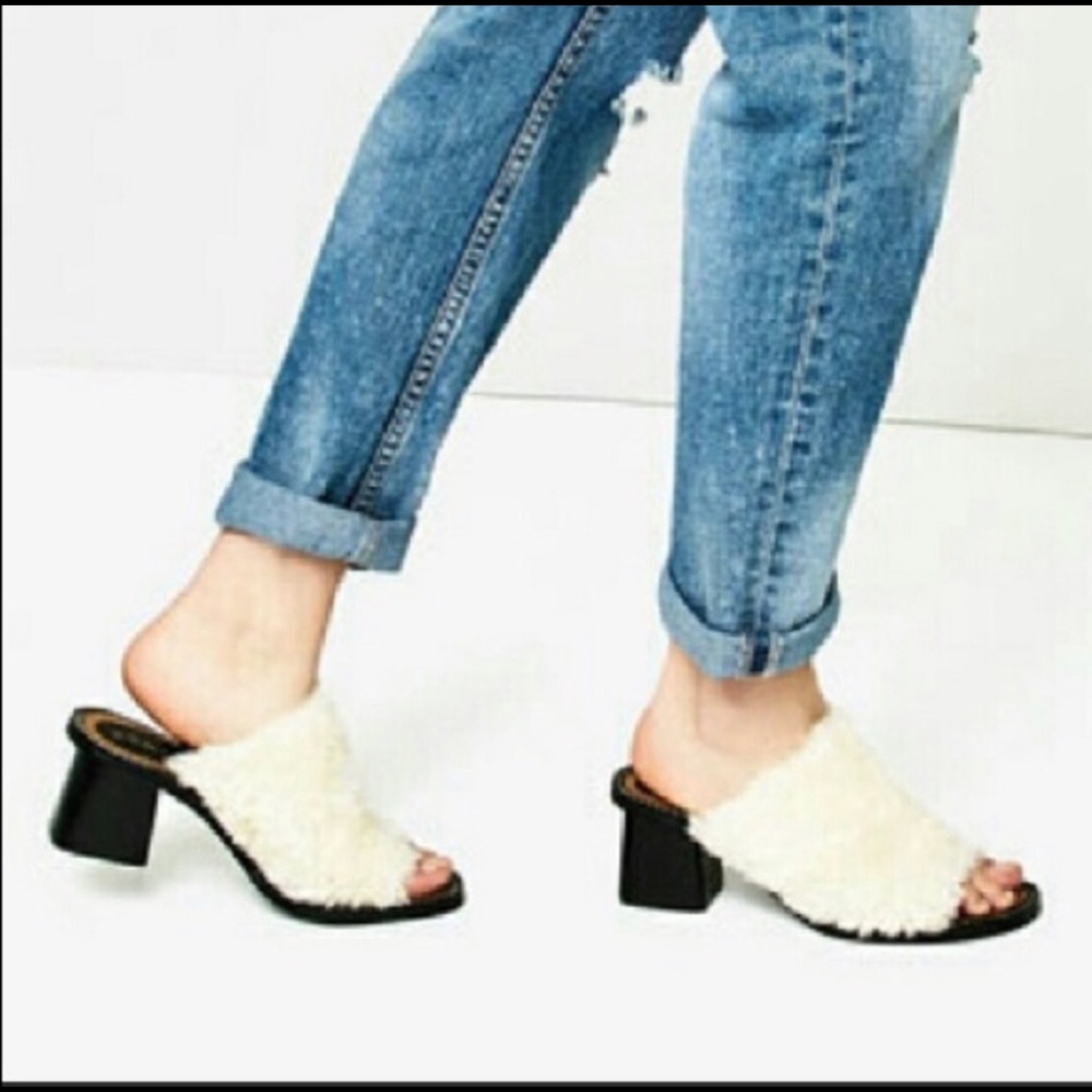 ZARA Shearling heeled mule / slide 39